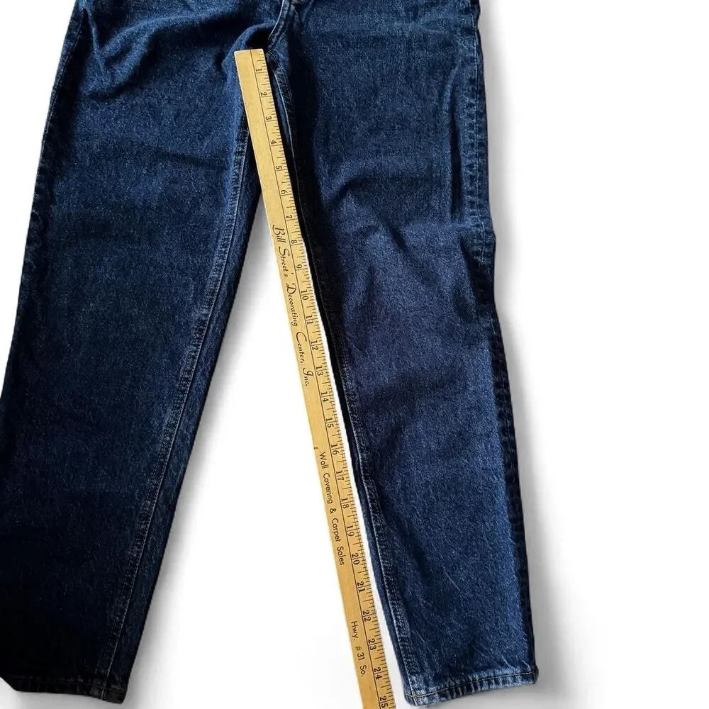 H&M High Waisted Mom Jeans Womens Size 4 Dark Wash Blue Denim Tapered Leg